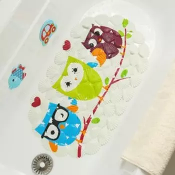 Коврик противоскользящий в ванну на присосках Доляна «Совы», 3767 см