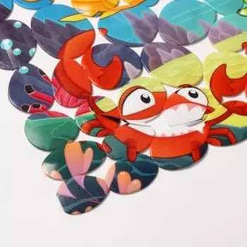 Коврик противоскользящий в ванну на присосках Доляна «Яркие рыбы», 3568 см