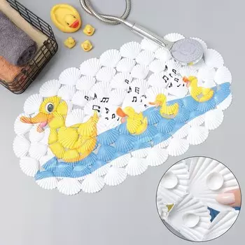 SPA-коврик для ванны на присосках SAVANNA «Мама утка», 6838 см, цвет белый