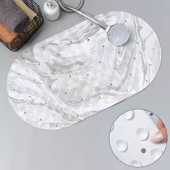 Коврик противоскользящий в ванну Доляна «Мрамор», на присосках, 3869 см