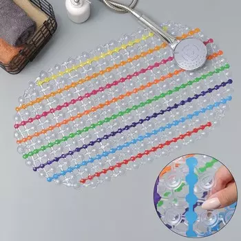 Коврик противоскользящий в ванну на присосках Доляна «Радуга», 3565 см