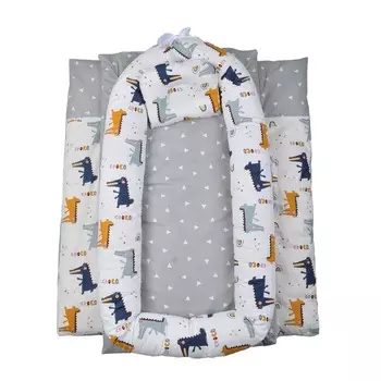 Спальное гнездо «Крокодилы», цвет серый