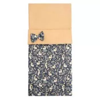 Спальный мешок детский, принт зайчики, цвет синий