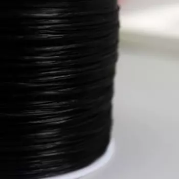 Спандекс без оплётки "Gamma" 1 мм, 100х0,5 м, резина, чёрный