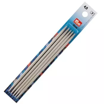 Спицы чулочные алюминиевые, 533 серый, 15 см/ 4 мм, 5 шт. в упаковке