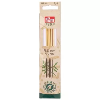 Спицы чулочные, бамбуковые, 3,0 мм/15см, 5 шт