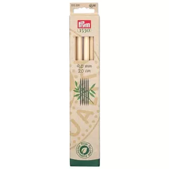 Спицы чулочные, бамбуковые, 9,0 мм/20см, 5 шт