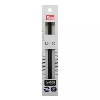 Спицы чулочные Ergonomics Carbon 2,0 мм/20 см, 5 шт. в упаковке