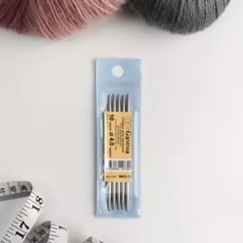Спицы для вязания, чулочные, d = 4 мм, 10 см, 5 шт