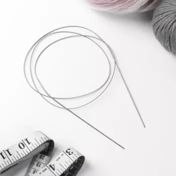 Спицы для вязания, круговые, с металлическим тросом, d = 1,2 мм, 100 см