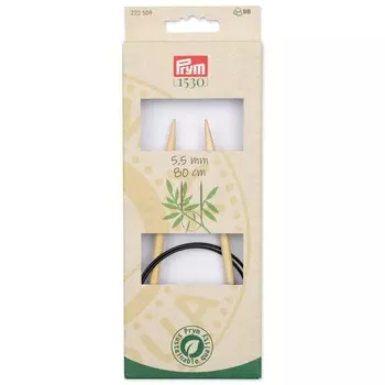 Спицы круговые, бамбуковые, 5,5 мм/60см, 1 шт