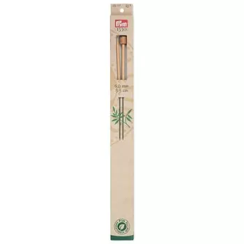 Спицы прямые, бамбуковые, 5,0 мм/33 см, 2 шт