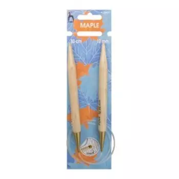 Спицы вязальные круговые 12,00 мм/80 см, клен