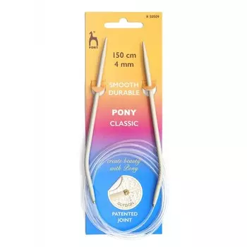 Спицы вязальные круговые 4,00 мм/150 см, алюминий