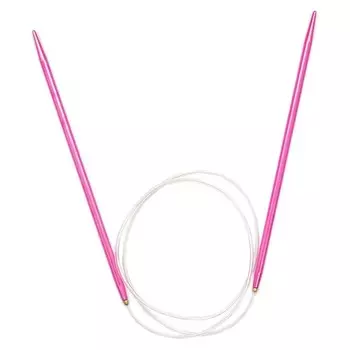 Спицы вязальные круговые COLOUR 4,0 мм/80 см, красный, алюминий