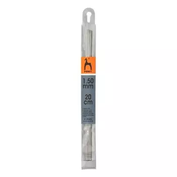 Спицы вязальные носочные 1,50 мм/20 см, сталь, 5 шт.