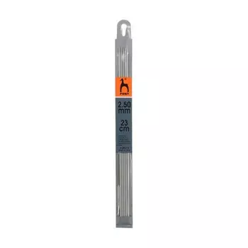 Спицы вязальные носочные 2,50 мм/23 см, алюминий, 5 шт.