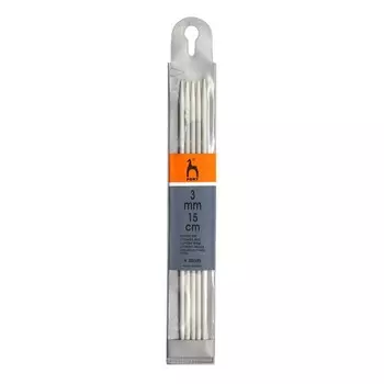 Спицы вязальные носочные 3,00 мм/15 см, алюминий, 5 шт.