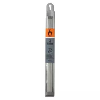 Спицы вязальные носочные 3,00 мм/23 см, алюминий, 5 шт.