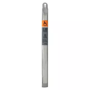 Спицы вязальные носочные 3,50 мм/30 см, алюминий, 5 шт.