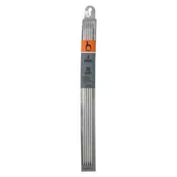 Спицы вязальные носочные 4,00 мм/30 см, алюминий, 5 шт.