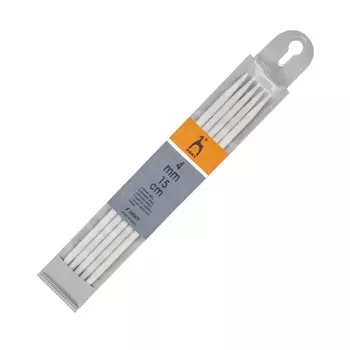 Спицы вязальные носочные 4,00 мм/15 см, алюминий, 5 шт.