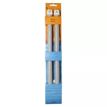 Спицы вязальные прямые 20,00 мм/40 см, пластик, 2 шт.