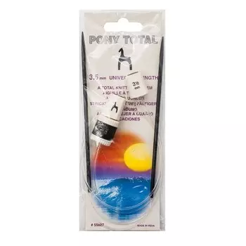 Спицы вязальные прямые гибкие со счётчиком петель 3,50 мм/60 см, алюминий, 2 шт.