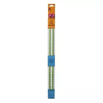 Спицы вязальные с измерительной шкалой, 4,00 мм/35 см, металл, зелёный