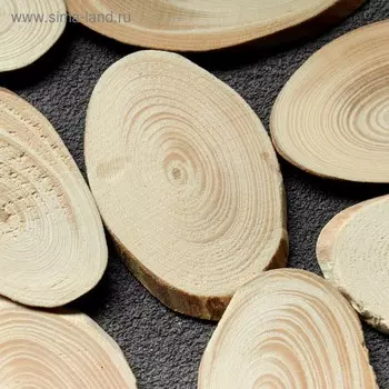 Спил дерева "Еловый", овальный, d=3-4 см, h=3,5 мм