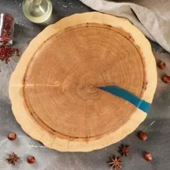 Спил-доска для подачи с канавкой, 30 х 30 см,массив дуба