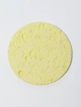 Спонж для умывания, d=8 см, жёлтый