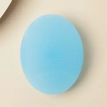 Спонж для умывания, голубой, 6,5х5 см., силиконовый