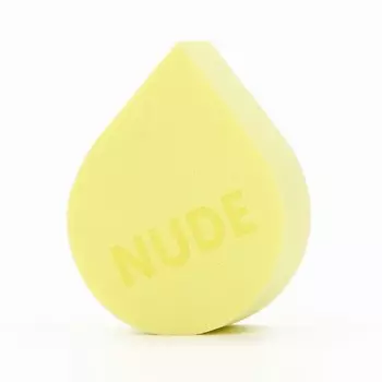 Спонж-капля для нанесения макияжа, увеличивается при намокании, светло-жёлтый, Beauty Fox
