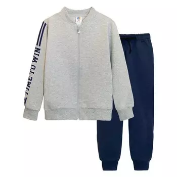 Спортивный комплект для мальчика: джемпер, брюки, рост 128 см, цвет серый