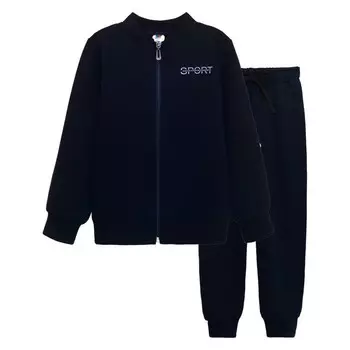 Спортивный комплект для мальчика: джемпер, брюки, рост 134 см, цвет чернильный