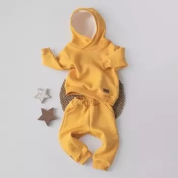 Костюм детский спортивный KinDerLitto «Оверсайз», 2 предмета: худи, штаны, рост 80-86 см, цвет горчица