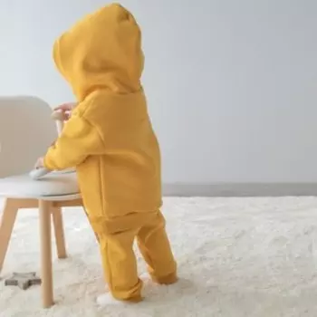 Костюм детский спортивный KinDerLitto «Оверсайз», 2 предмета: худи, штаны, рост 86-92 см, цвет горчица