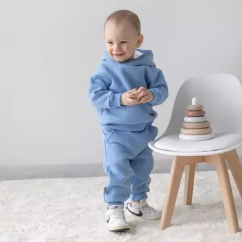 Костюм детский спортивный KinDerLitto «Оверсайз», 2 предмета: худи, штаны, рост 98-104 см, цвет небесно-голубой