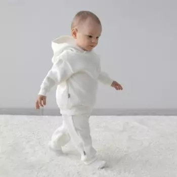 Костюм детский спортивный KinDerLitto «Оверсайз», 2 предмета: худи, штаны, рост 98-104 см, цвет сахар