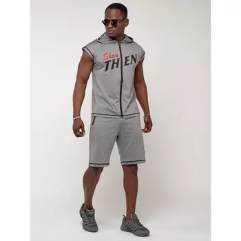 Спортивный костюм мужской, размер 46-48, цвет светло-серый