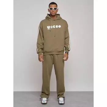 Спортивный костюм мужской, размер 52, цвет хаки