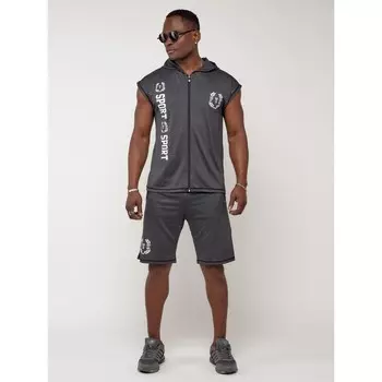 Спортивный костюм мужской, размер 54-56, цвет тёмно-серый