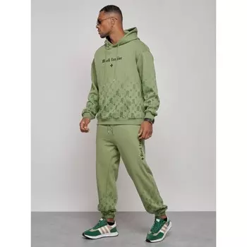 Спортивный костюм мужской, размер 56, цвет зелёный