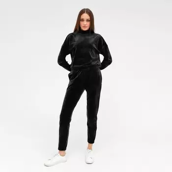 Спортивный костюм женский (джемпер и брюки) MIST, размер 44-46, цвет чёрный