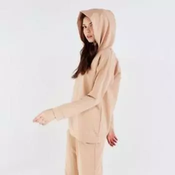 Костюм женский (худи, брюки) MINAKU: Casual Collection, размер 52, песочный