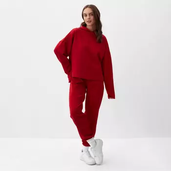 Спортивный костюм женский (толстовка, брюки) MIST, размер 40-42, красный