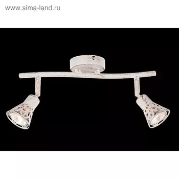 Спот Alaska 2x50Вт G5.3 белый, золотая патина 35x15x14 см