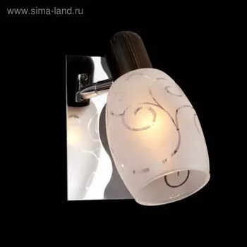 Спот Andre 1x40Вт Е14, тёмное дерево, хром 7x15x17 см