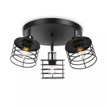 Спот астенно-потолочный в стиле лофт Ambrella light, Traditional, TR8092, 3хE27, цвет чёрный, хром